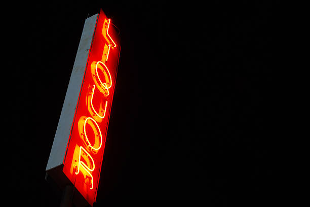 istock Red neon liquor sign 90792145