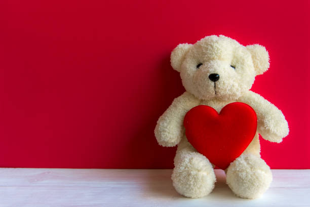 Cute Teddy Bear With Red Heart On Old Wood Copy Space Red Background Valentine Concept Stock Photo - Download Image Now - iStock Cute Teddy Bear With Red Heart On Old Wood Copy Space Red Background Valentine Concept Stock Photo - Download Image Now - iStock