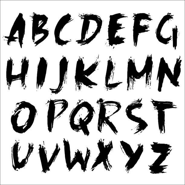 istock Handdrawn dry brush font. Modern brush lettering. Grunge style alphabet. Vector illustration. 907925832
