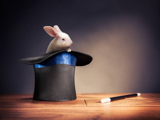 istock High contrast image of magician hat on a stage 907927896
