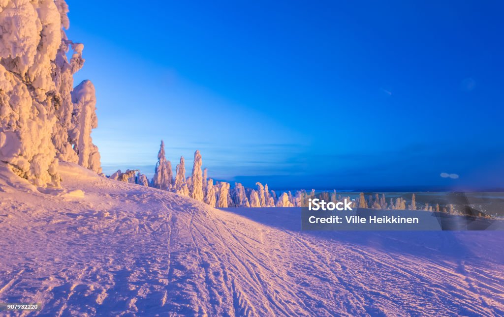 Heavy snow landscape from Sotkamo, Finland. Finland Stock Photo