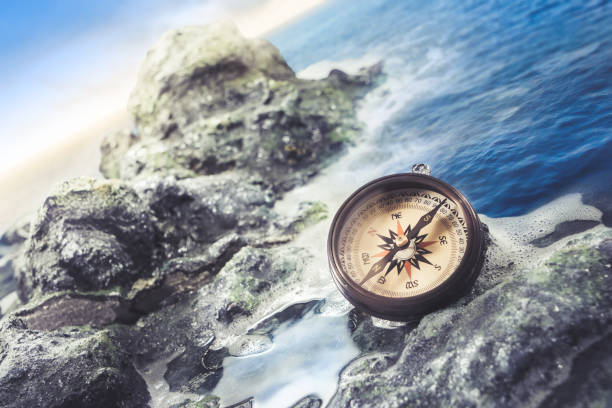 istock vintage compass on the sea shore 907933852