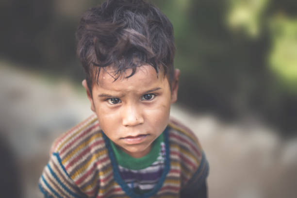 Sadness Despair Depression Symbol: Little Indian Boy Crying Sadly