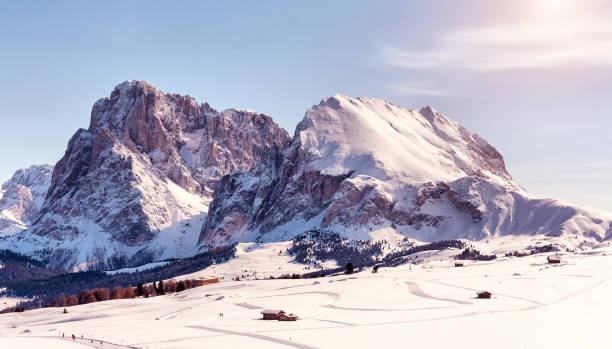 istock Panoramic view at sunset of Sasso Lungo and Sasso Piatto 907936556