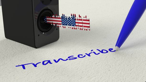 istock Loudspeaker standing on paper with a american flag 907940004