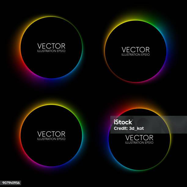 Set Of Colorful Blurry Circle Banners Stock Illustration - Download Image Now - Circle, Rainbow, Color Wheel