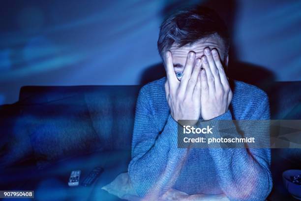 Frightened Man Stock Photo - Download Image Now - Movie, Horror, Horror Movie