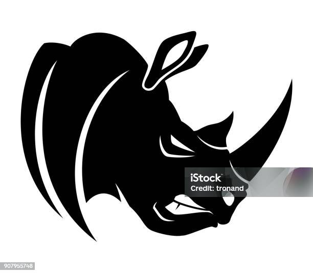 Signe De Rhinocéros Noirs Vecteurs libres de droits et plus d'images vectorielles de Rhinocéros - Rhinocéros, Vectoriel, Icône
