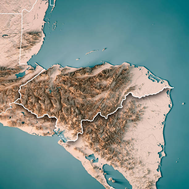 istock Honduras Country 3D Render Topographic Map Neutral Border 907956578
