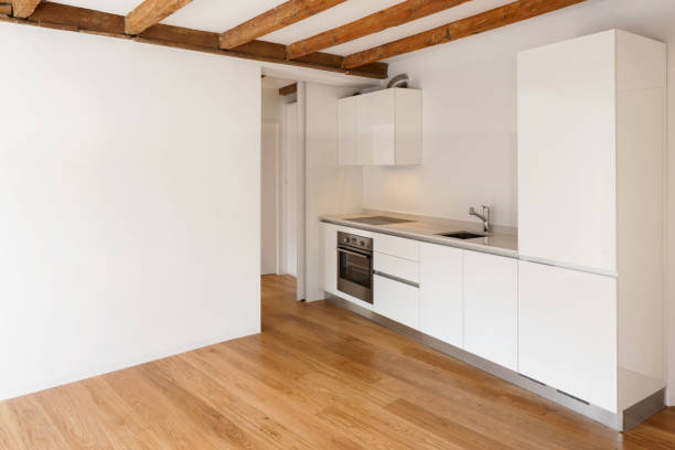 istock Modern kitchen in renovated apartment 907961426