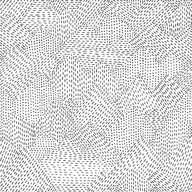 Seamless line hand drawn pattern Easily editable seamless vector pattern on layers. pointillism stock illustrations