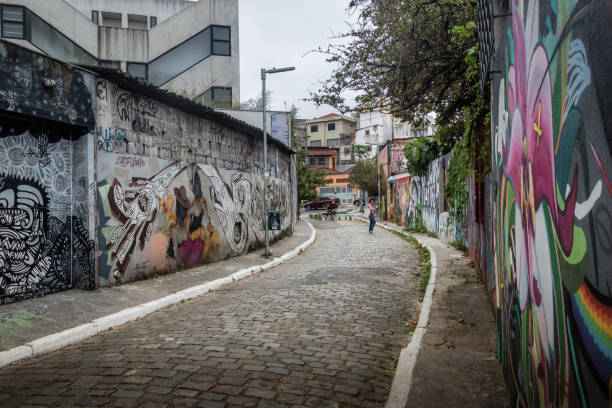 batman alley in vila madalena - san paolo, brasile - batman foto e immagini stock