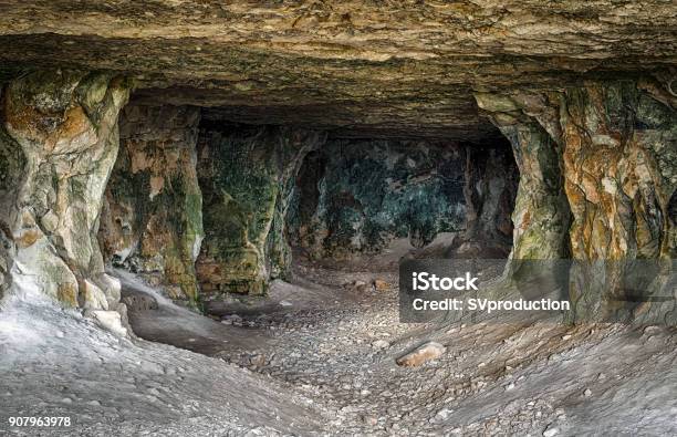 Abandoned Limestone Tunnels Stock Photo - Download Image Now - Cave, Indoors, Inside Of