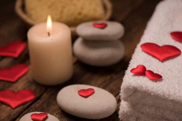 istock Wellness decoration  on wooden table .Valentine's Day concept 907965864