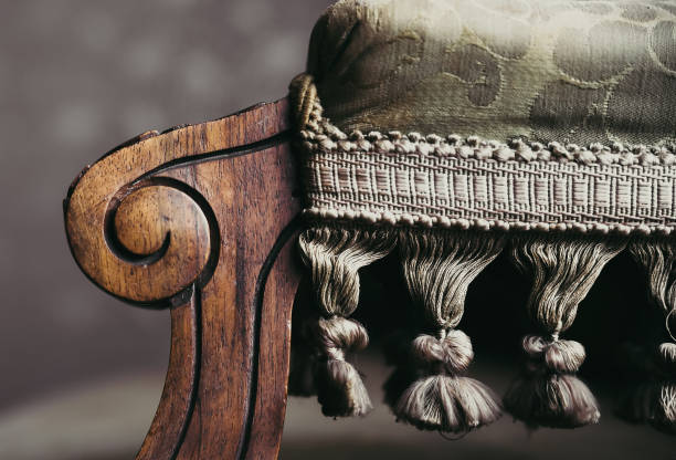 details of vintage furniture - wood classic fashion luxury imagens e fotografias de stock