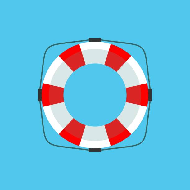 ilustrações de stock, clip art, desenhos animados e ícones de lifebuoy icon in flat style isolated on a light background - life jacket isolated red safety