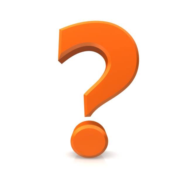 question mark 3d orange interrogation punctuation mark  asking sign symbol icon on white background