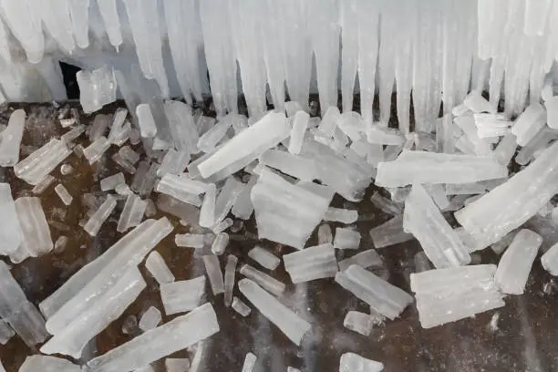 Photo of broken winter icicles
