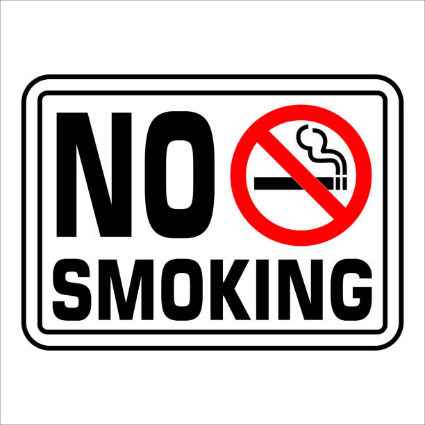 istock NO SMOKING prohibition forbidden sign vector illustration. Warning, danger, no smoking in this area 907979534