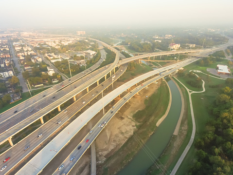 Stack Interstate Freeway Aerial Interstate I10 North I45 Freeway Stack Interchange Northeast ...