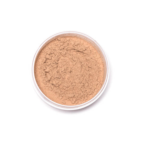 istock Jar of loose face powder isolated on white 907989938