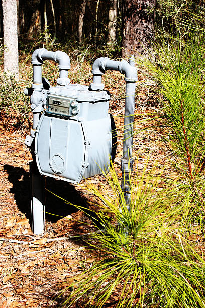 istock Gas meters in woods 90799501
