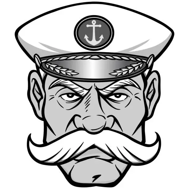 Vector illustration of Captain Mascot Illustration