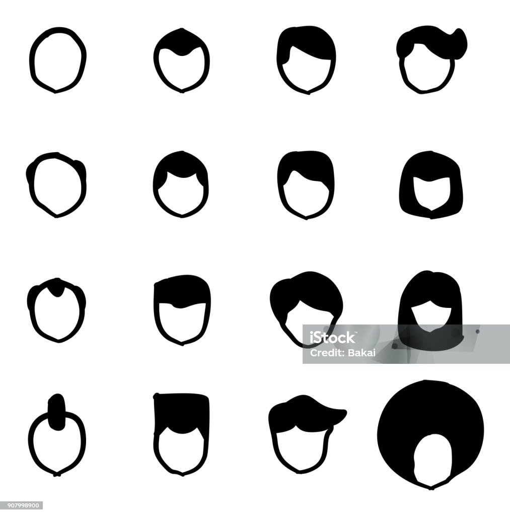 Male Haircut Icons Freehand Fill Stock Illustration - Download Image Now -  Icon, Balding, Boys - iStock
