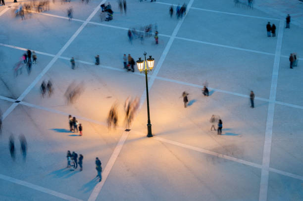 istock People motion blur aerial view 907999234