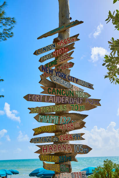 istock Key West beach distance signs to landmarks 908000220