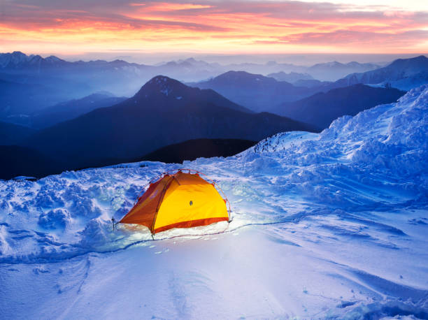 istock tent on the winter top 908000814