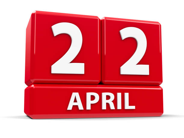 Cubes 22nd April Red cubes - The Twenty Second of April - Earth Day - on a white table, three-dimensional rendering, 3D illustration 22nd april stock pictures, royalty-free photos & images
