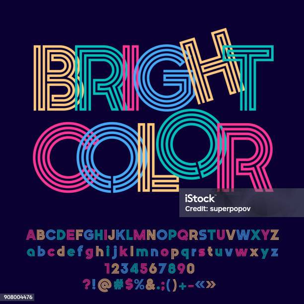 Vector Colorful Symbol With Text Bright Color Stock Illustration - Download Image Now - Typescript, Vibrant Color, Alphabet