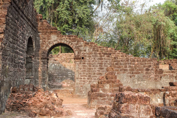 istock Ruins of St. Augustine complex, Old Goa, India. 908006364