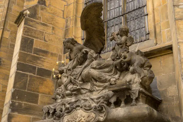 St. John of Nepomuk at St. Vitus Cathedral , Prague, Czech Republic