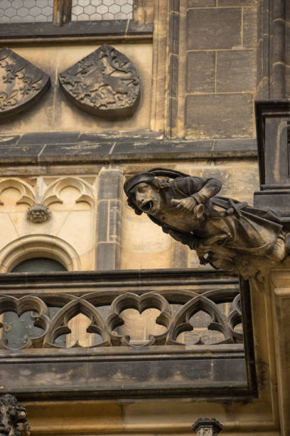 성 비투스 대성당의 석상 - cathedral close up gargoyle prague 뉴스 사진 이미지