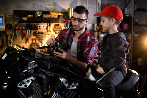 istock Motorcycle repair shop 908010000