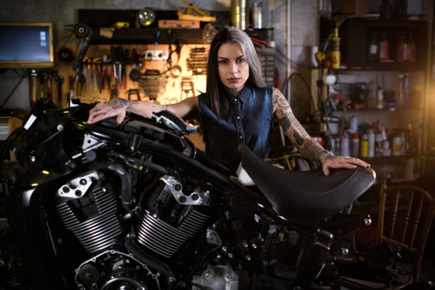 istock Motorcycle repair shop 908010182