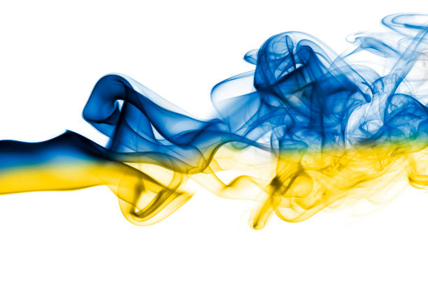 istock Ukraine national smoke flag 908011002