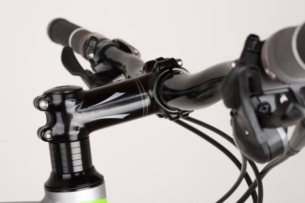 istock Bike handlebars, close up view, studio photo 908012412