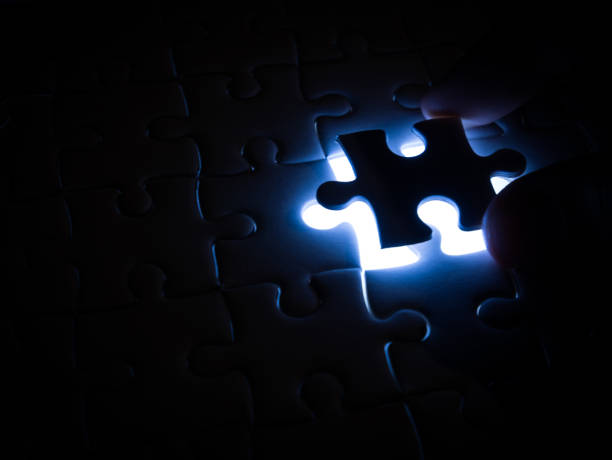istock Missing Jigsaw puzzle piece with lighting, business concept for completing the finishing puzzle piece 908013716