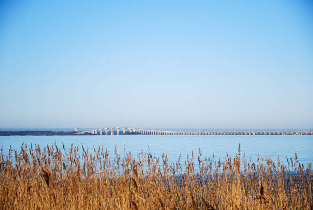 The beautiful Oland Bridge in Sweden stock photo