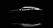 silhouette of black sports car on black