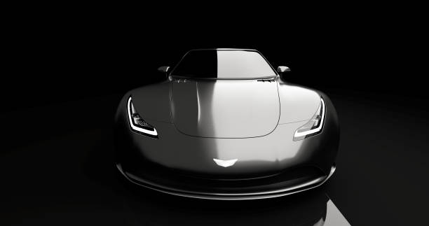 istock gray sports car on black background 908021308