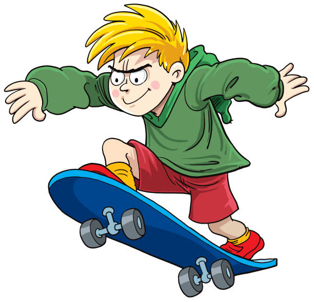 Child Drives A Skateboard Stock Illustration - Download Image Now -  Skateboarding, Boys, Skateboard - iStock