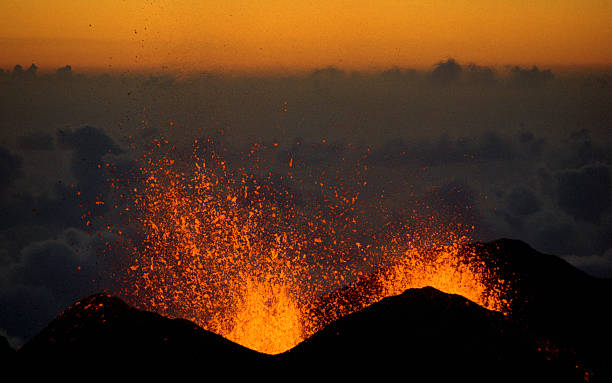 volcanic eruption 4 stock photo