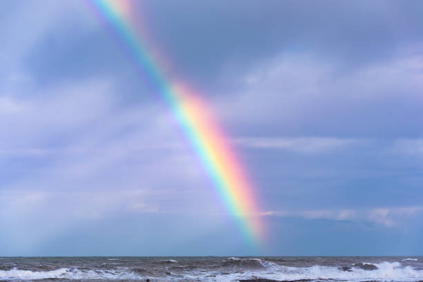 istock Colorful rainbow over the Atlantic ocean after storm 908024292