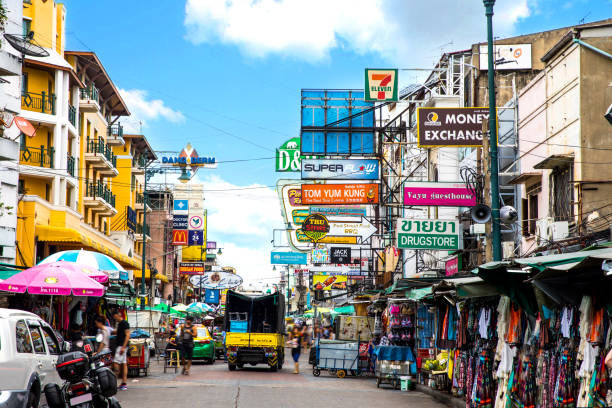 Khao San Road in Bangkok - Thailand Khao San Road in Bangkok - Thailand khao san road stock pictures, royalty-free photos & images