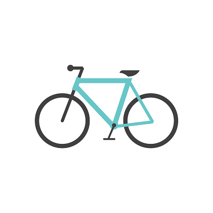 Road bicycle icon in flat color style. Sport, race, cycling, speed