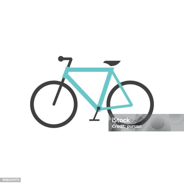 Flat Icon Road Bicycle Stock Illustration - Download Image Now - Bicycle, Cycling, Icon Symbol